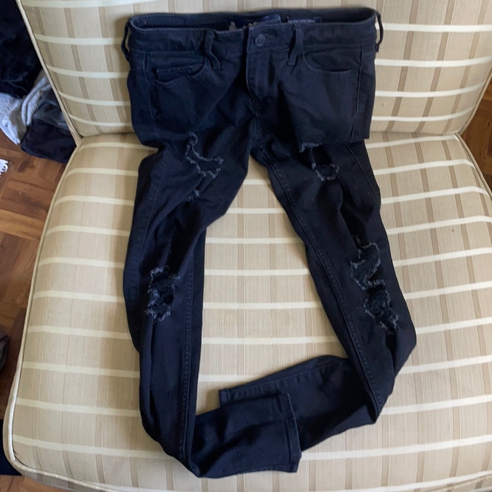 Hollister black ripped jeans